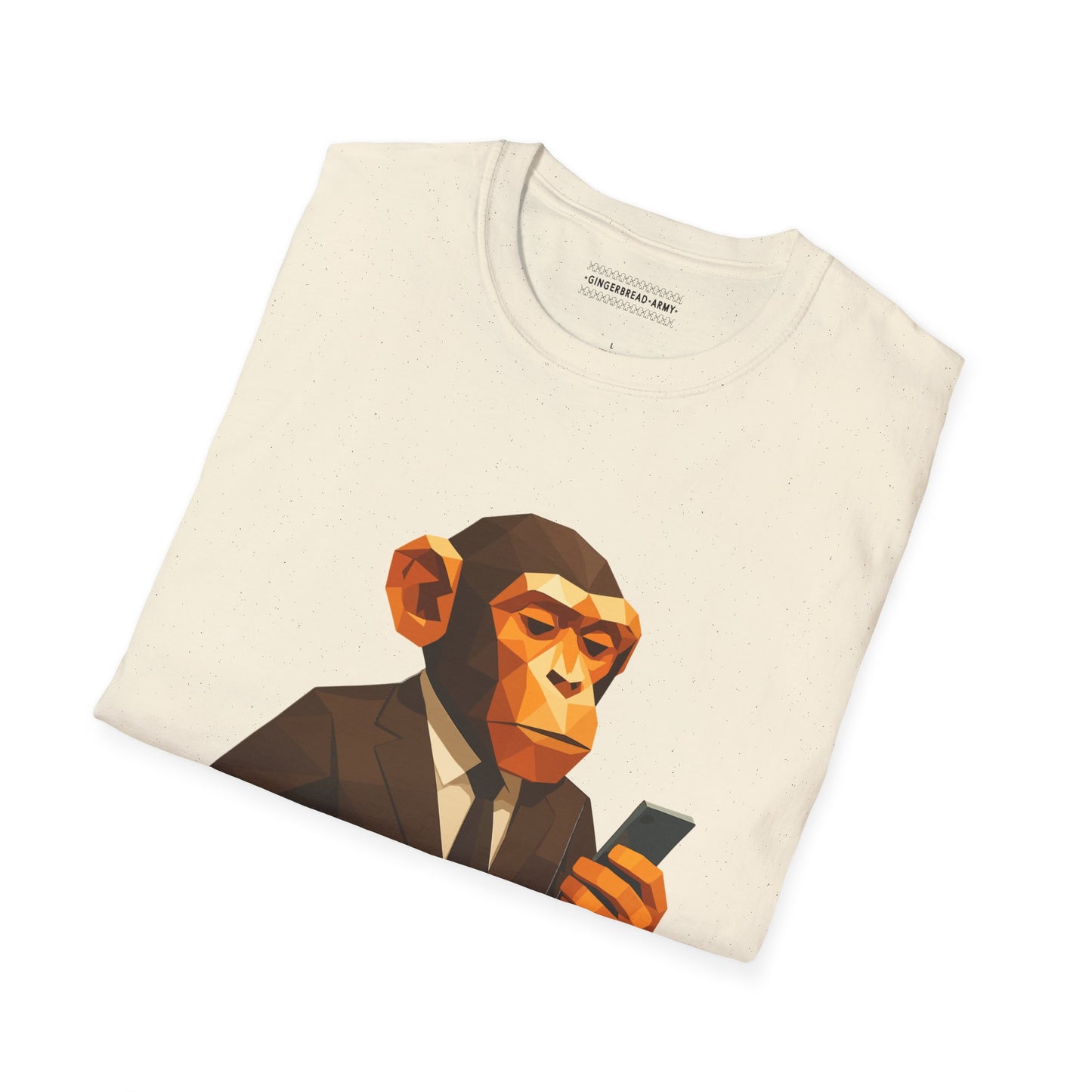 Chimp Rizz Graphic Tee | Low Poly Monkey in a Suit - Cool Modern T-Shirt for Men | Geeky Casual Wear | Unique Gift for Him | Dadcore Humor