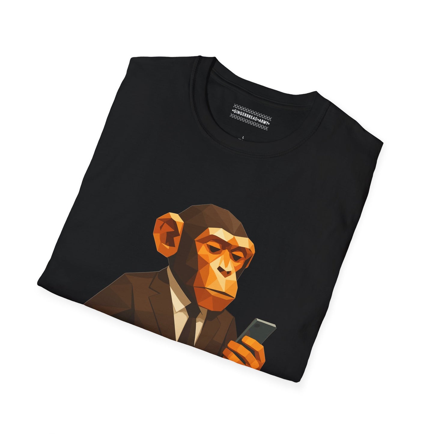Chimp Rizz Graphic Tee | Low Poly Monkey in a Suit - Cool Modern T-Shirt for Men | Geeky Casual Wear | Unique Gift for Him | Dadcore Humor