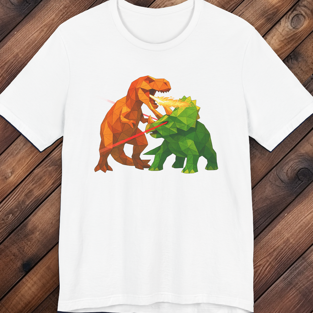Dino Battle Graphic T-Shirt – Adult Unisex Tee