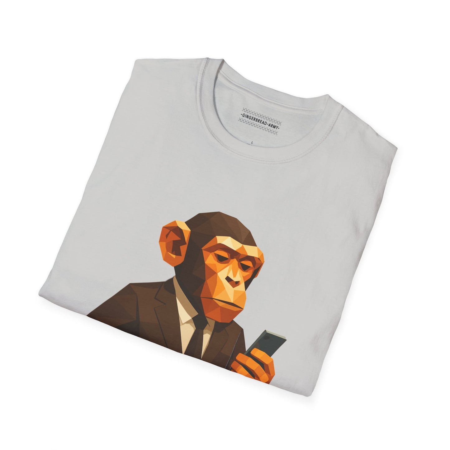 Chimp Rizz Graphic Tee | Low Poly Monkey in a Suit - Cool Modern T-Shirt for Men | Geeky Casual Wear | Unique Gift for Him | Dadcore Humor