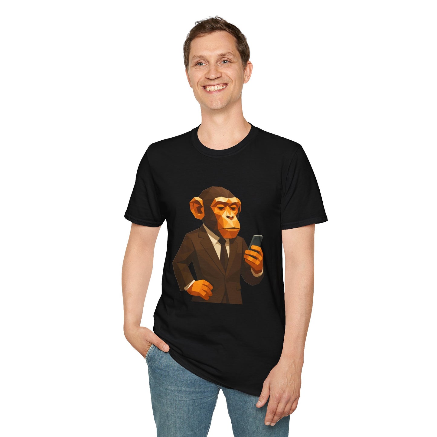 Low Poly Monkey in Suit – Adult Unisex Tee